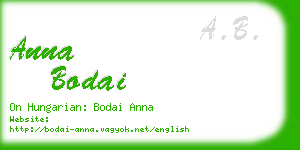 anna bodai business card